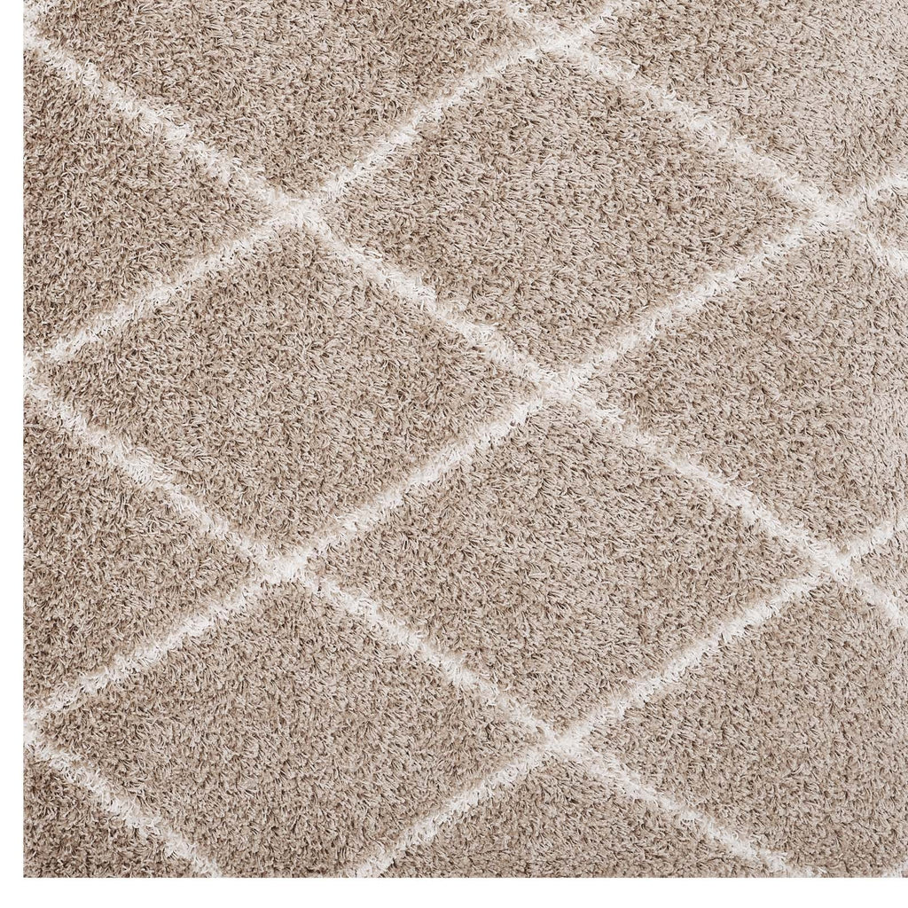 Toryn Diamond Lattice 5x8 Shag Area Rug by Modway