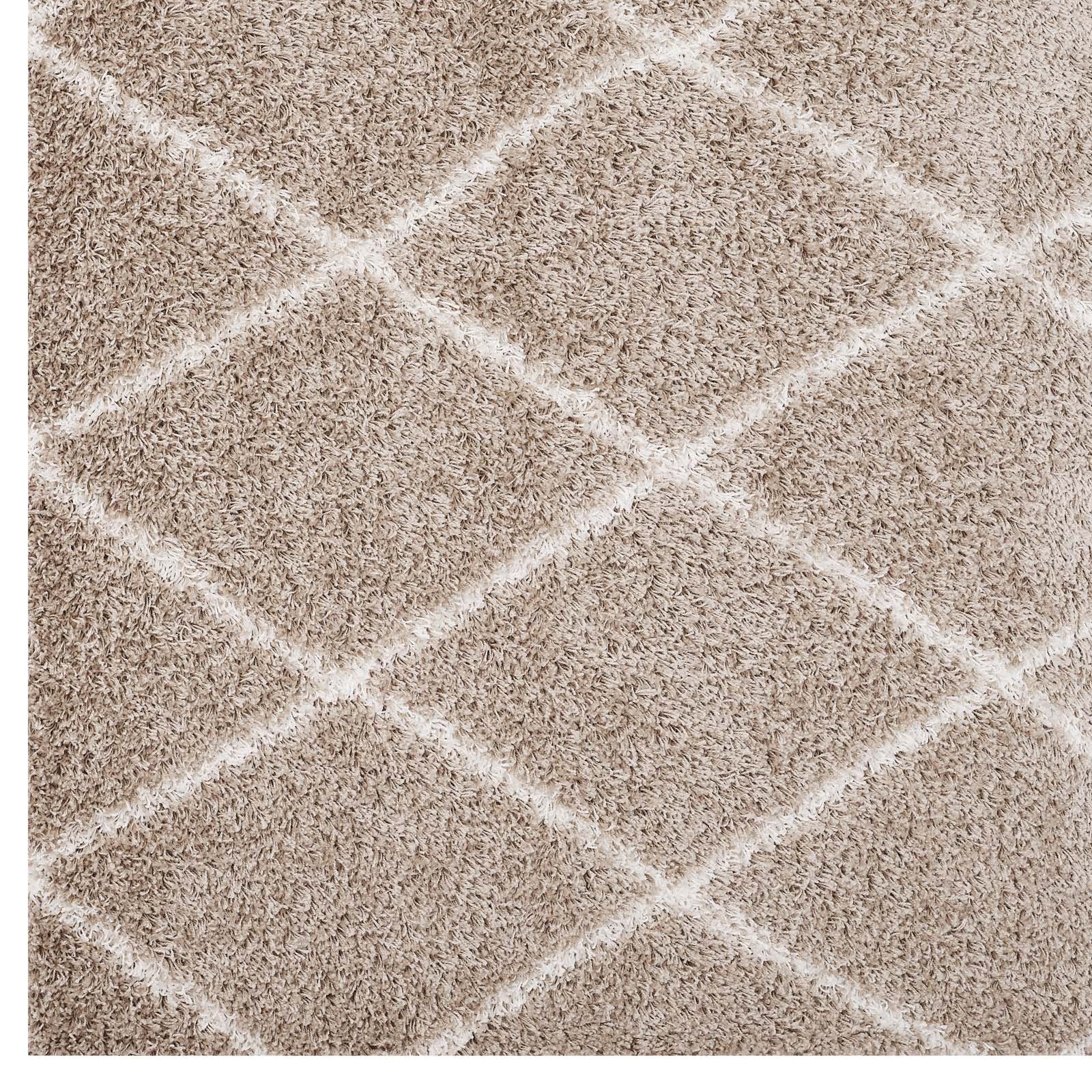 Toryn Diamond Lattice 5x8 Shag Area Rug by Modway