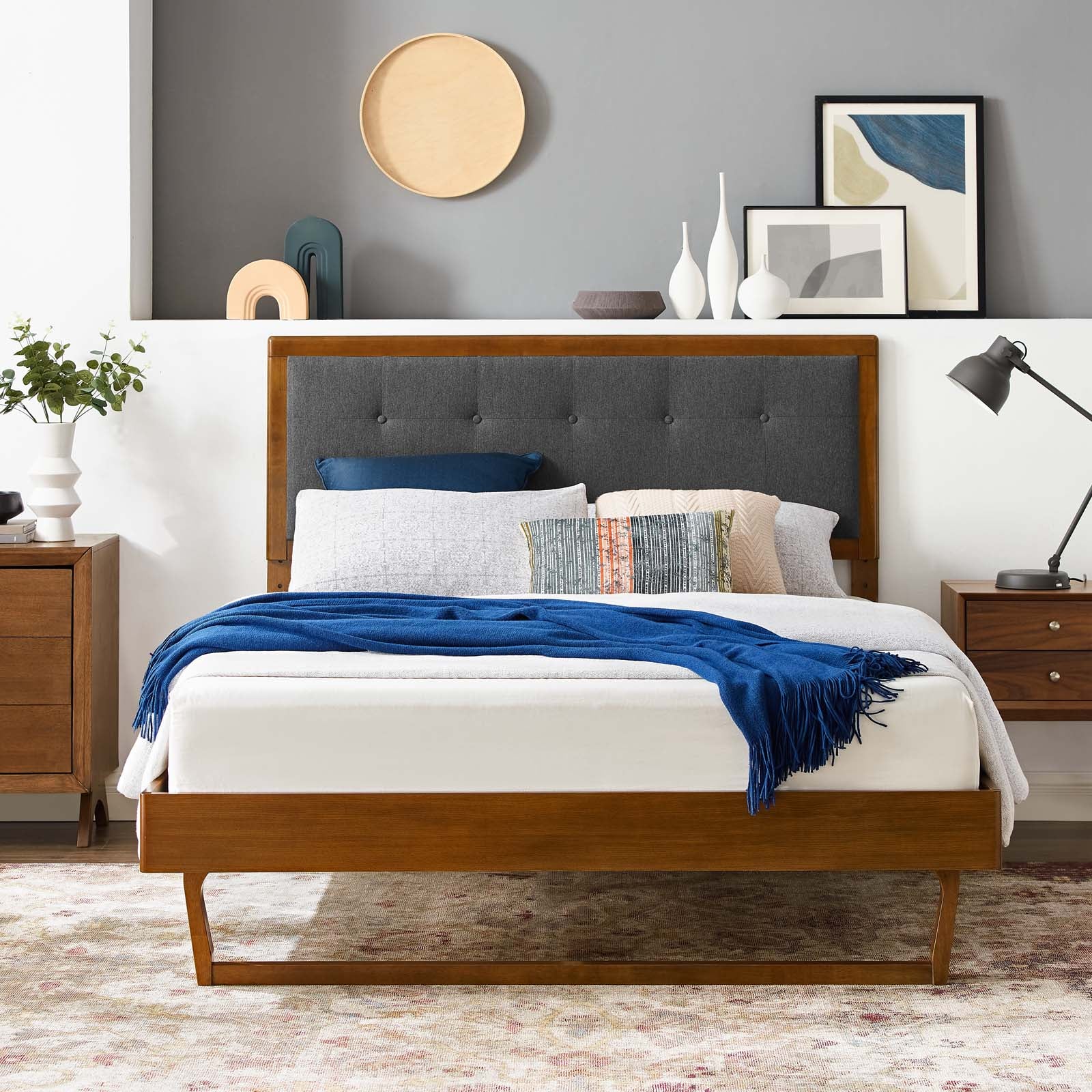 Willow Wood Full Platform Bed With Angular Frame by Modway