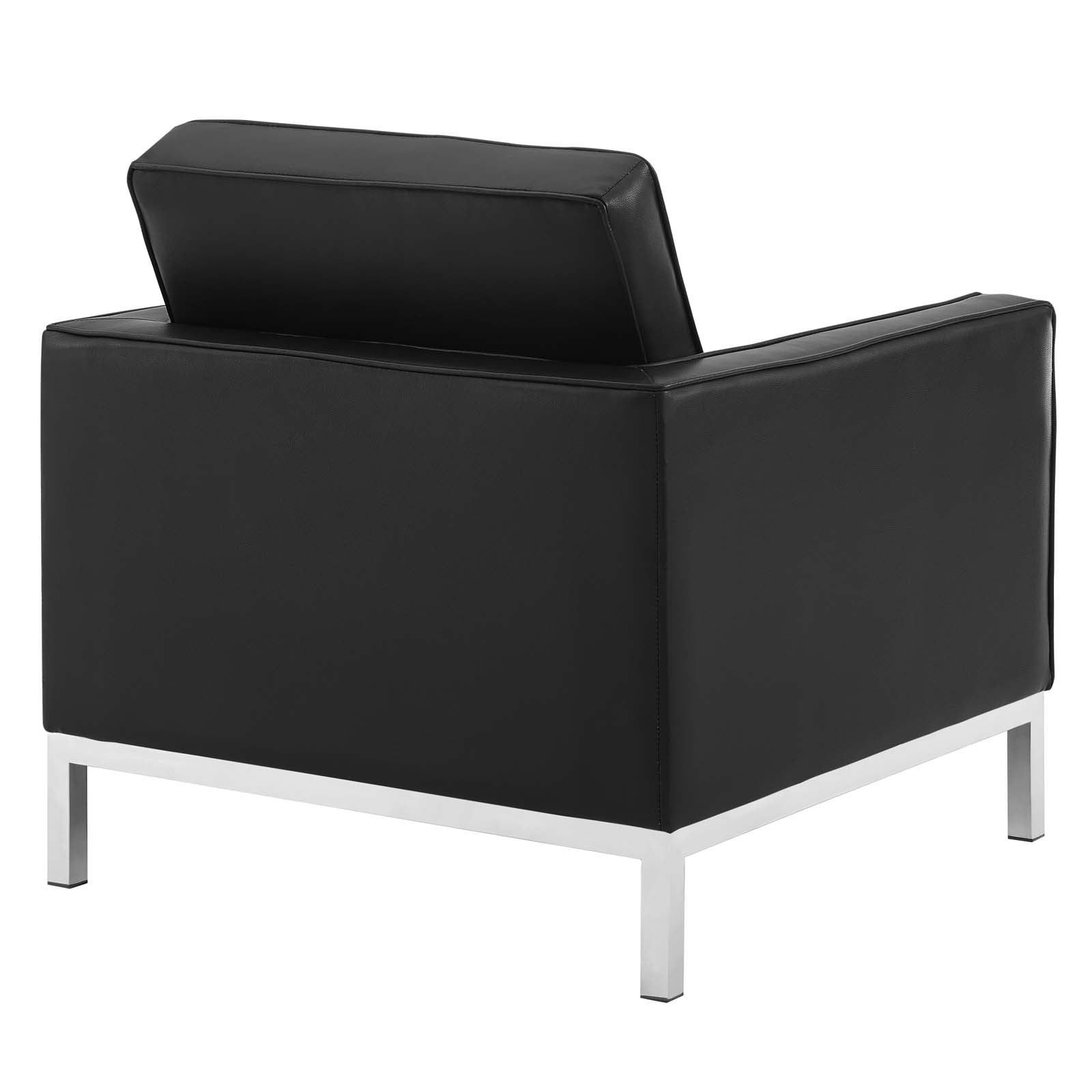 Loft Tufted Vegan Leather Armchairs Set of 2 by Modway