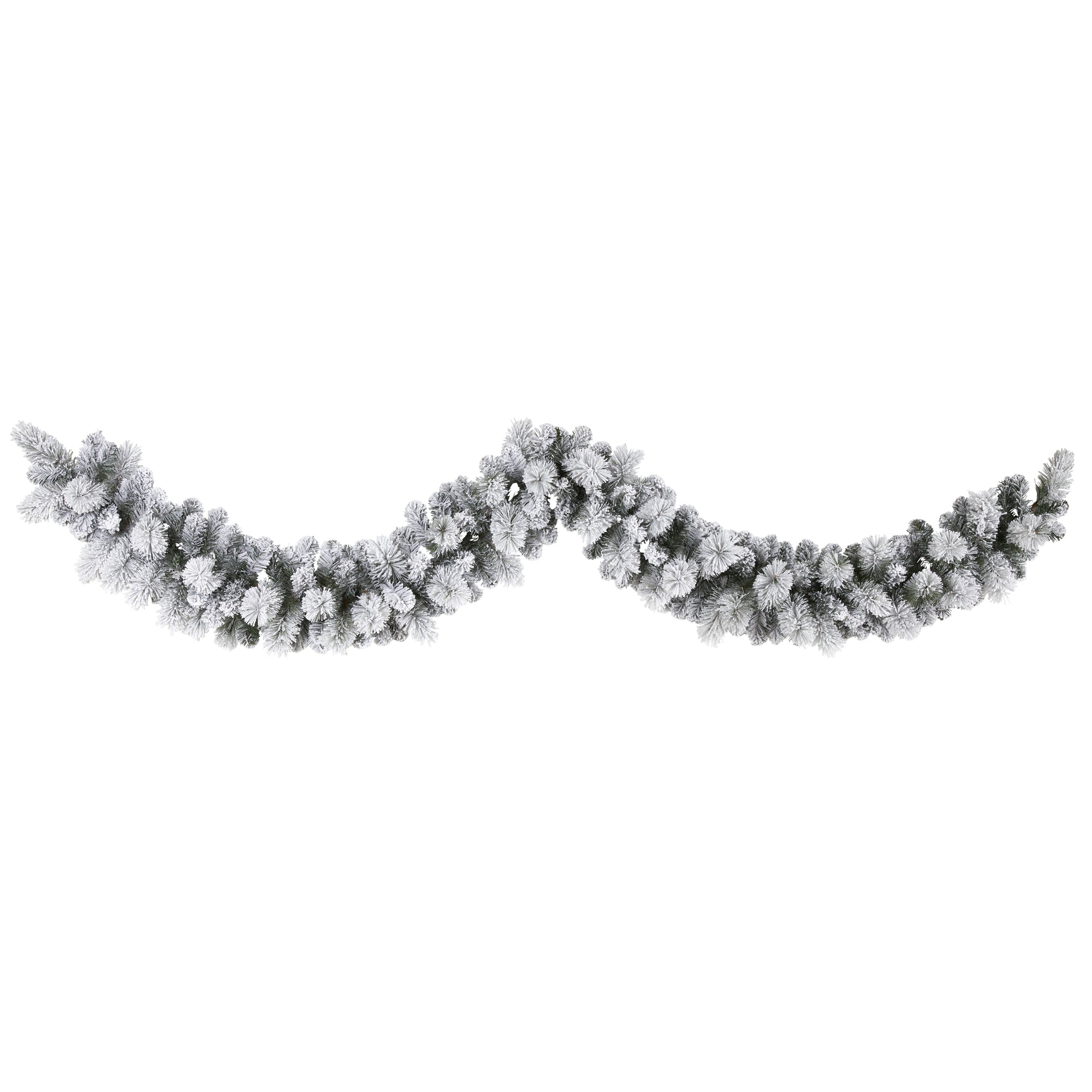 9' Flocked Christmas Artificial Garland with 180 Bendable Branches