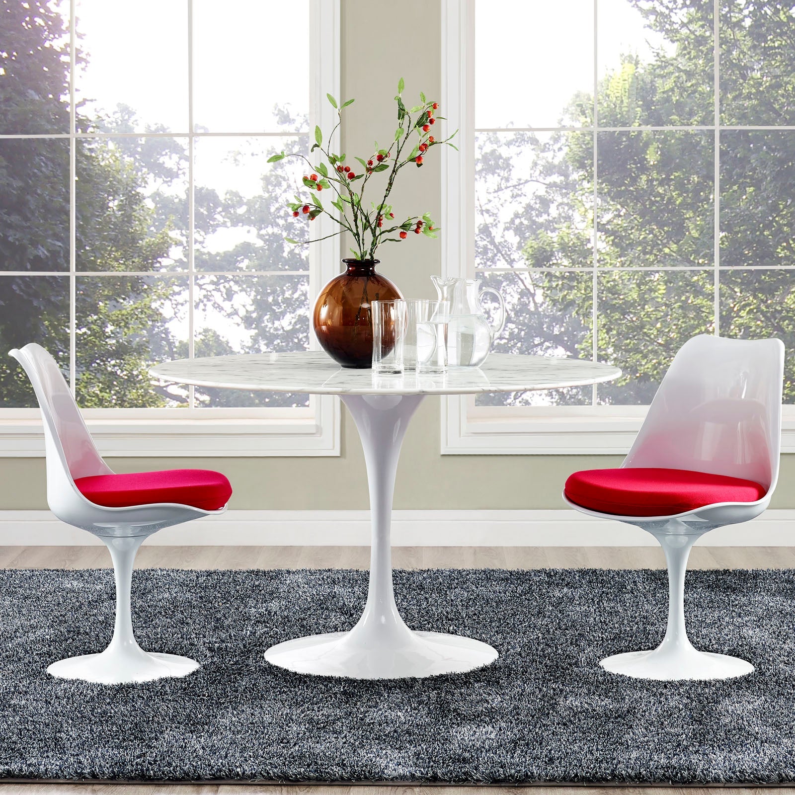 Lippa 48" Round Faux Marble Dining Table by Modway