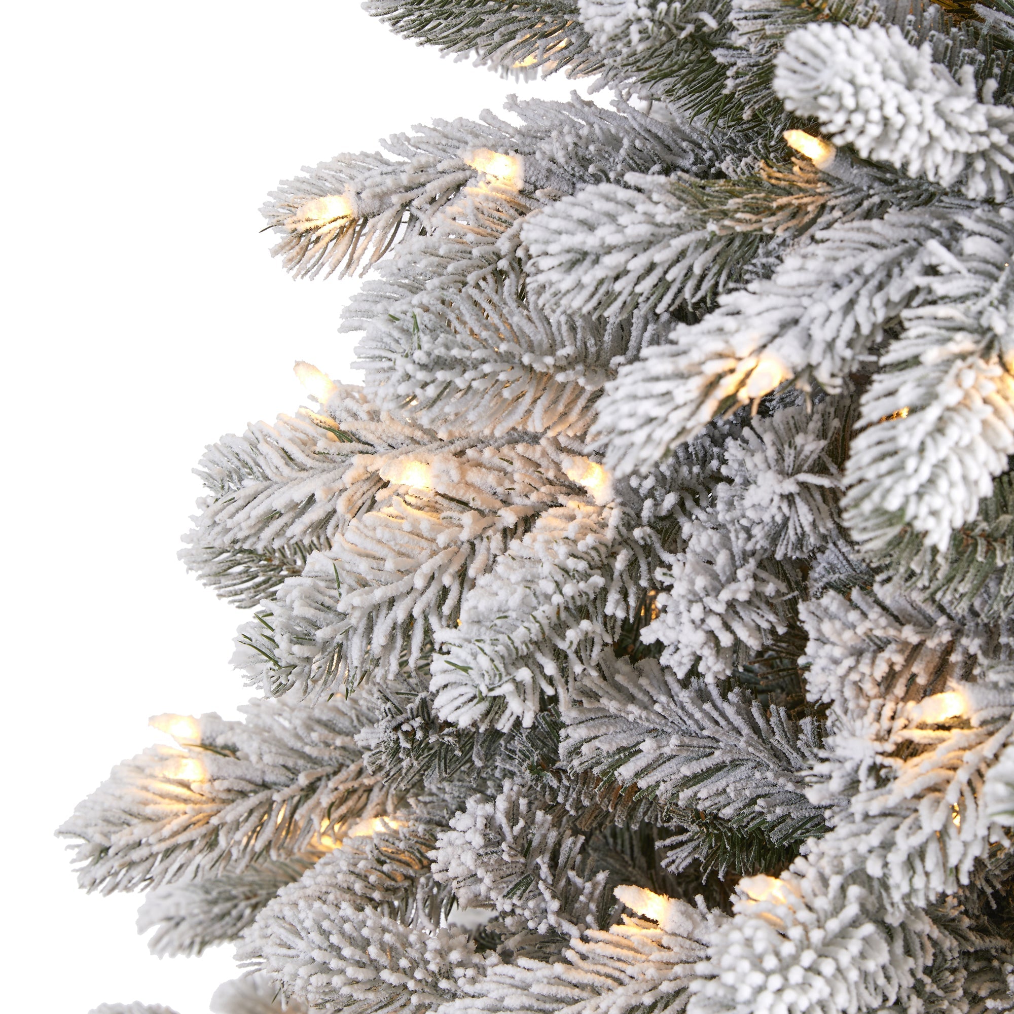 6' Flocked South Carolina Spruce Artificial Christmas Tree w 450 Clear Lights