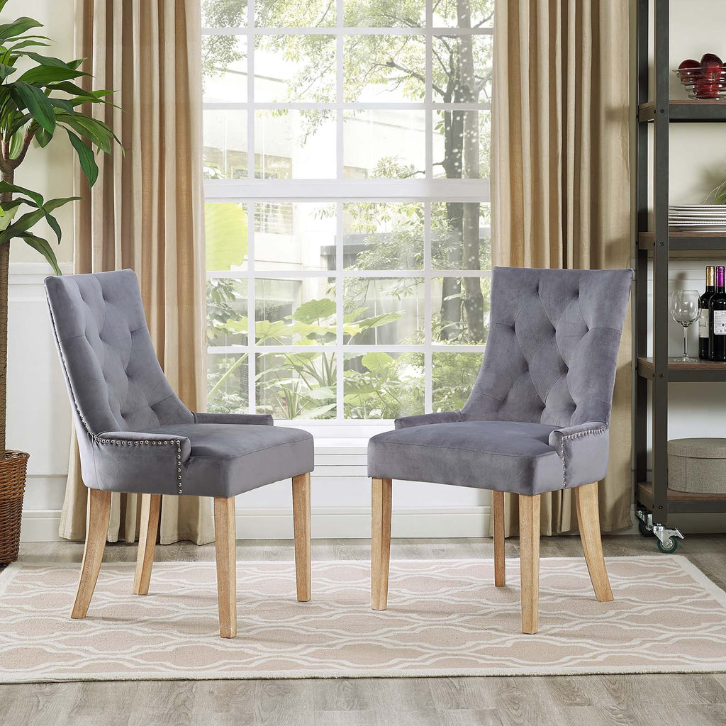 Pose Performance Velvet Dining Chair Set of 2 by Modway