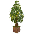52"  Schefflera Artificial Tree in Brown Metal Planter