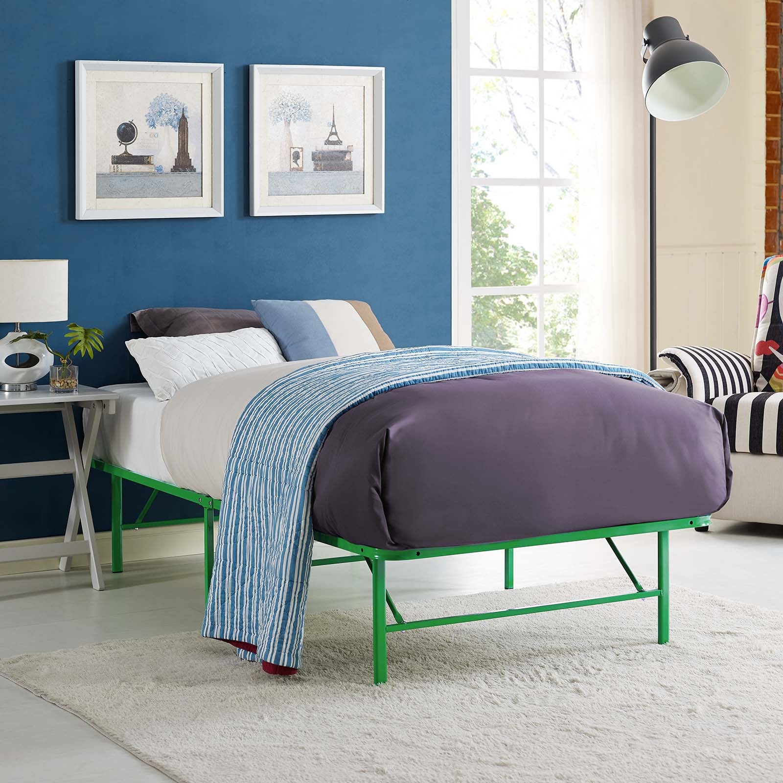 Horizon Stainless Steel Twin Bed Frame by Modway