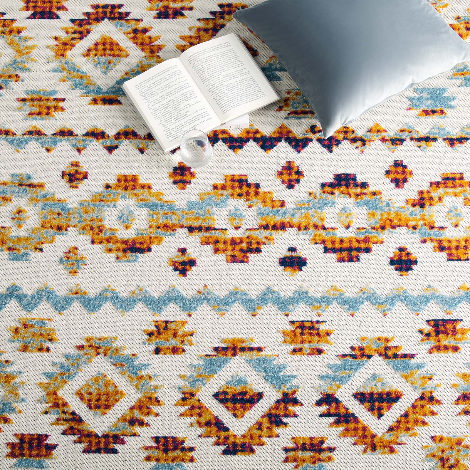 Reflect Takara Abstract Diamond Moroccan Trellis 8x10 Indoor and Outdoor Area Rug by Modway