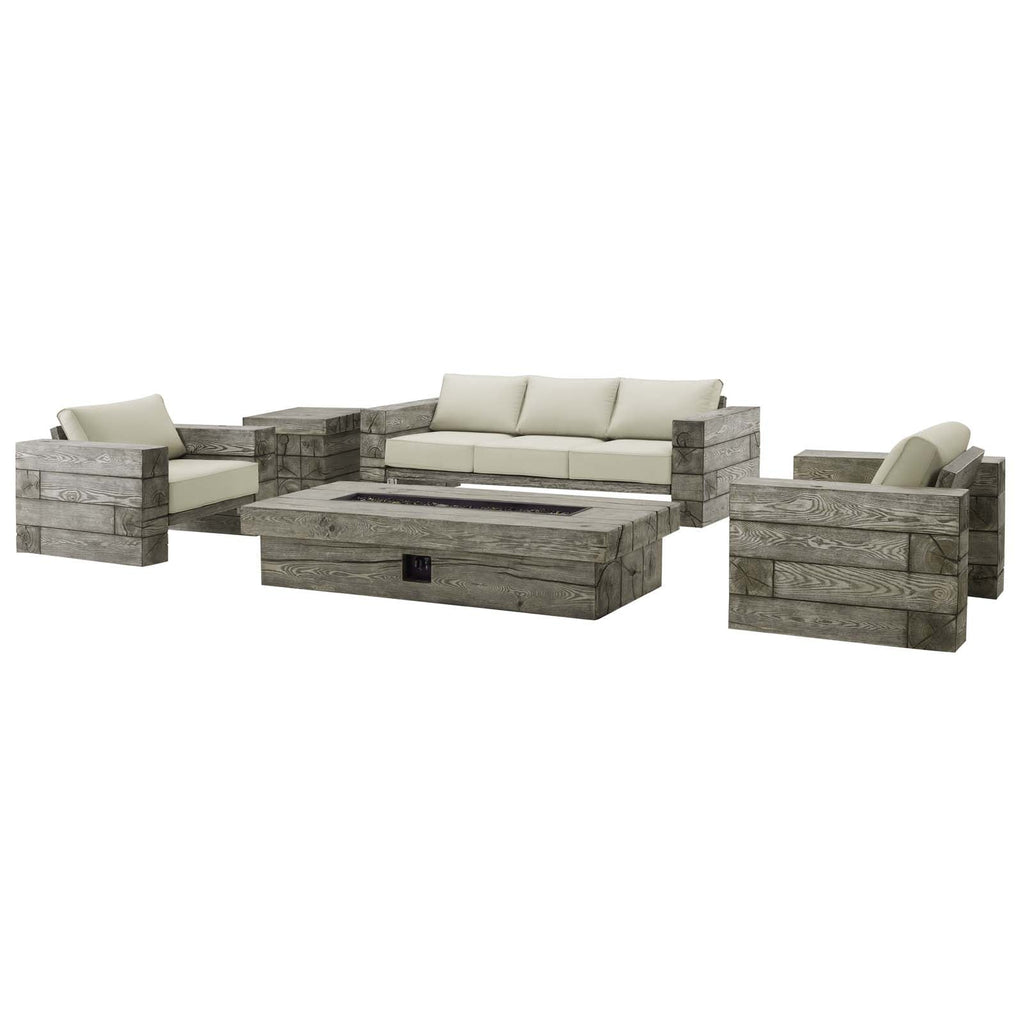 Manteo Rustic Coastal Outdoor Patio Sunbrella¨ 5 Piece Set