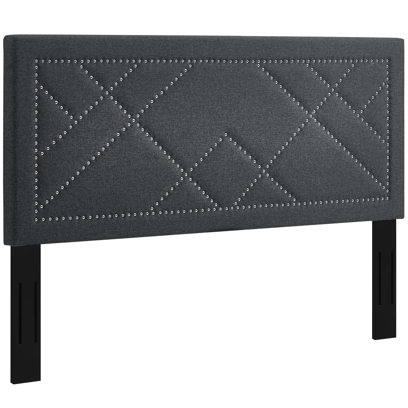 Reese Nailhead Upholstered Linen Fabric Full / Queen Headboard by Modway