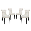 Silhouette Upholstered Fabric Dining Side Chairs Set of 4 by Modway
