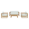 Upland 4 Piece Outdoor Patio Teak Set by Modway