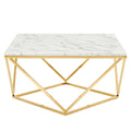 Vertex Gold Metal Stainless Steel Coffee Table by Modway