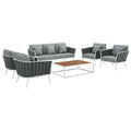 Stance 6 Piece Outdoor Patio Aluminum Sectional Sofa Set by Modway