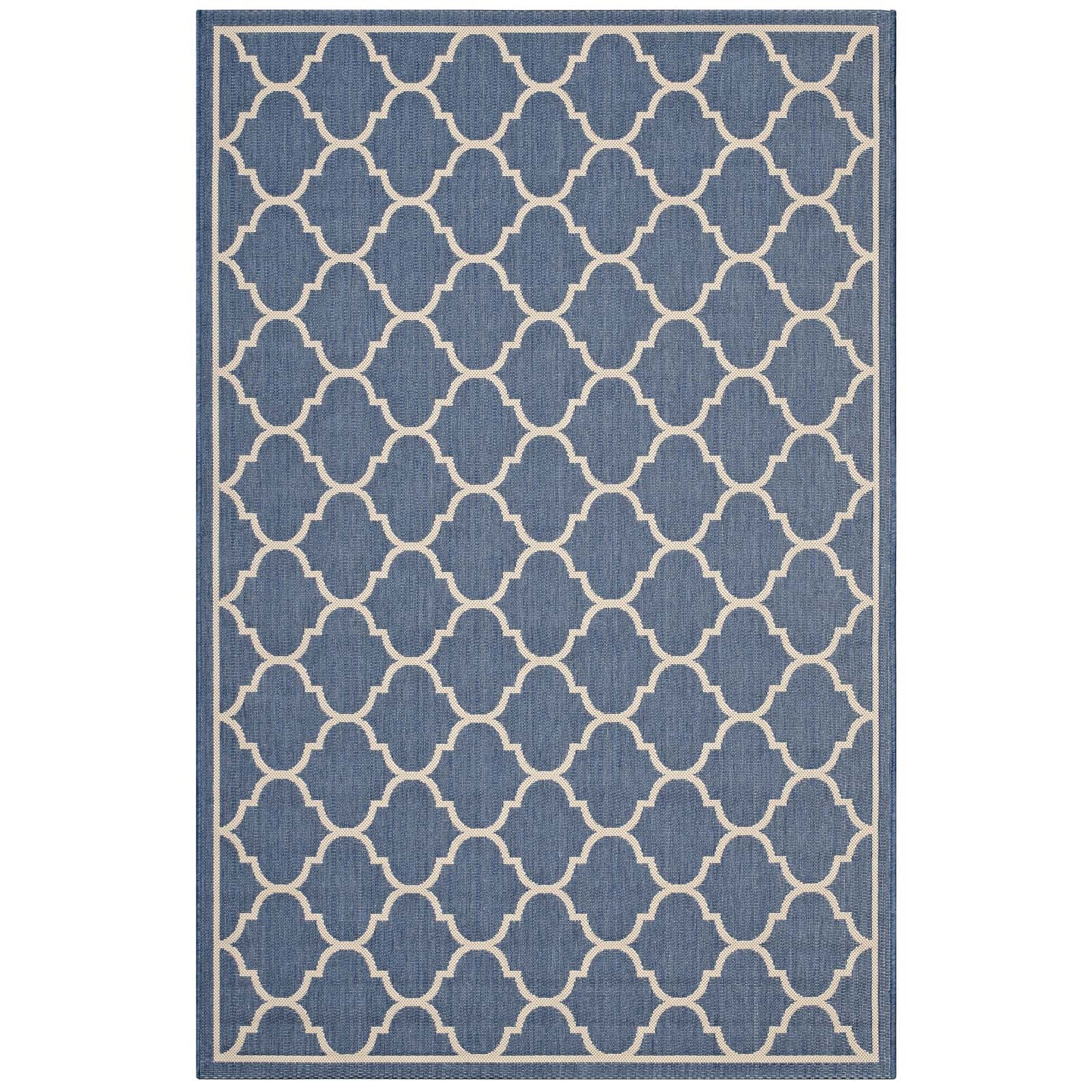 Avena Moroccan Quatrefoil Trellis Indoor and Outdoor 5x8 Area Rug by Modway