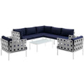 Harmony 8 Piece Outdoor Patio Aluminum Sectional Sofa Set by Modway