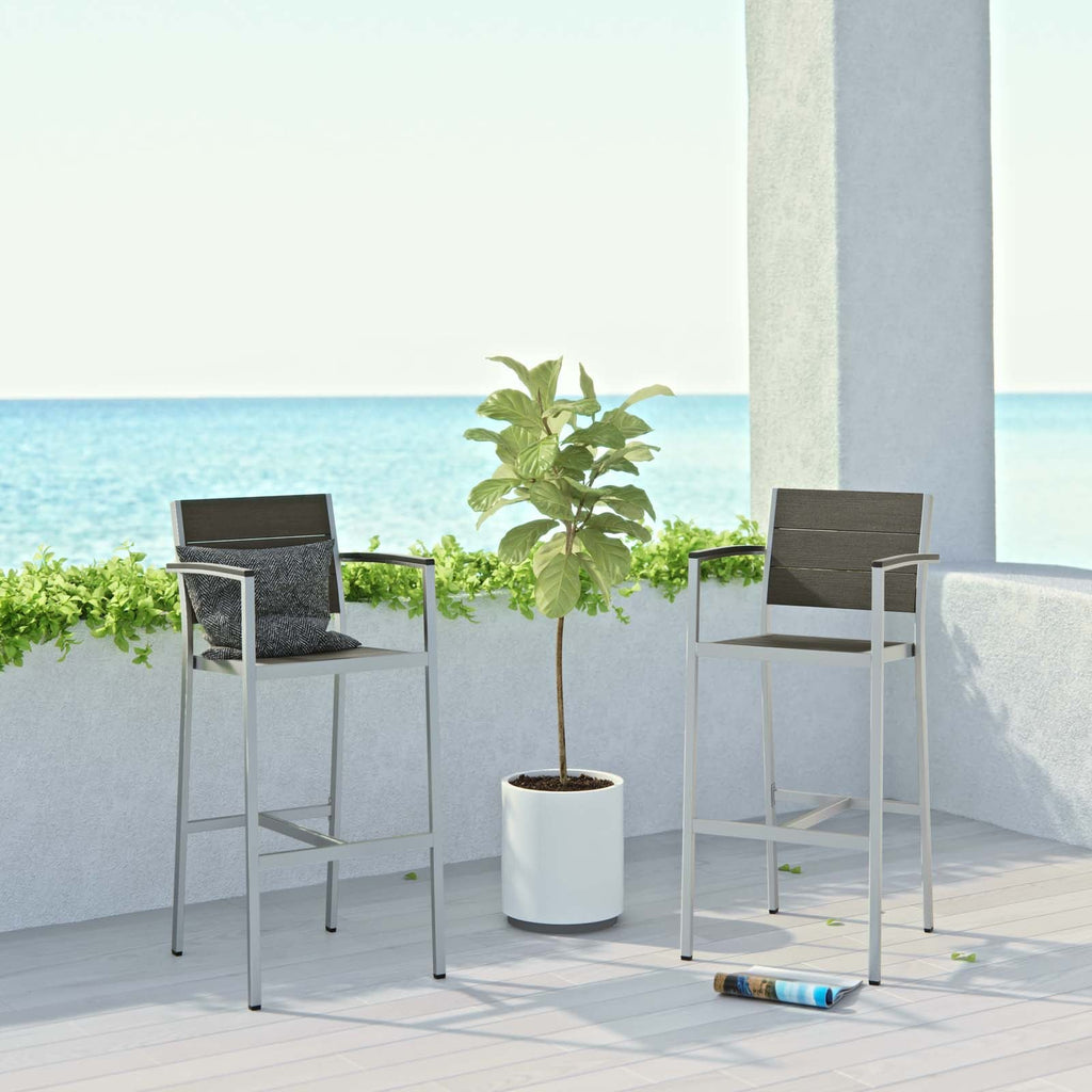 Shore Outdoor Patio Aluminum Bar Stool Set of 2 by Modway