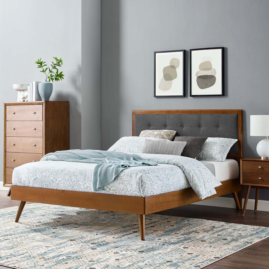 Willow Wood Queen Platform Bed With Splayed Legs by Modway