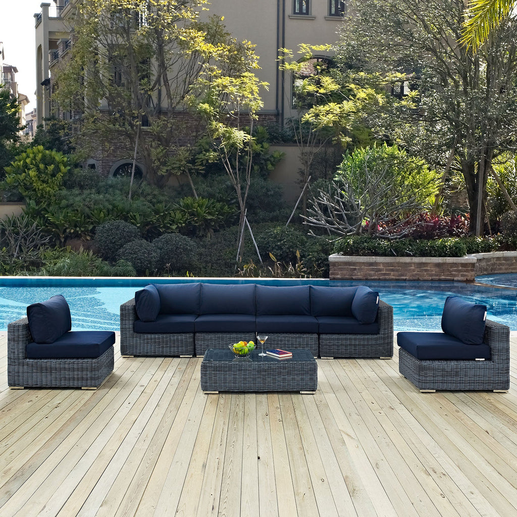 Summon 7 Piece Outdoor Patio Sunbrella¨ Sectional Set by Modway