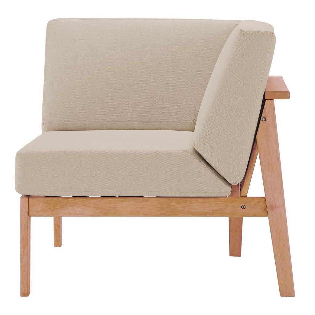 Sedona Outdoor Patio Eucalyptus Wood Sectional Sofa Corner Chair by Modway