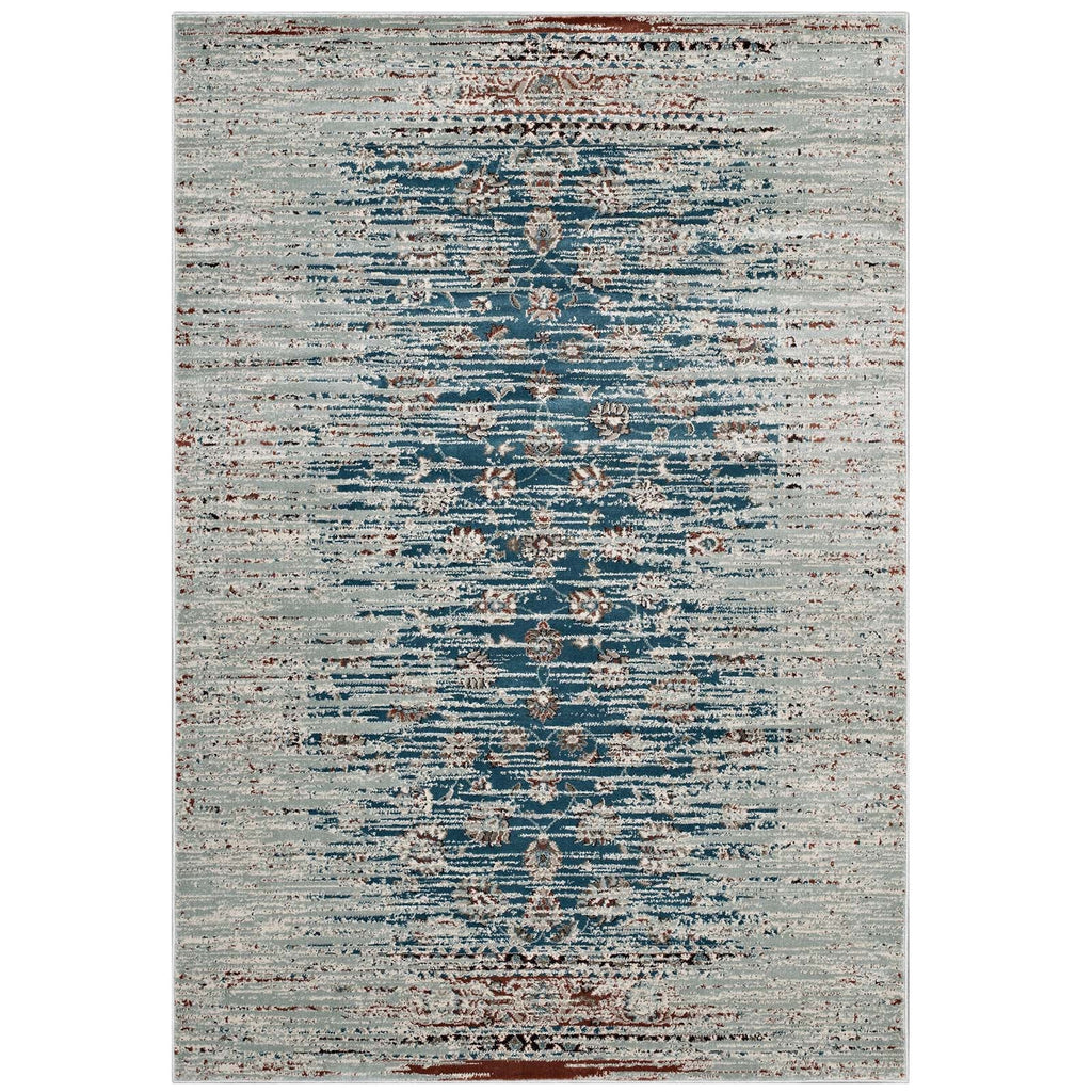 Hesper Distressed Contemporary Floral Lattice 5x8 Area Rug by Modway