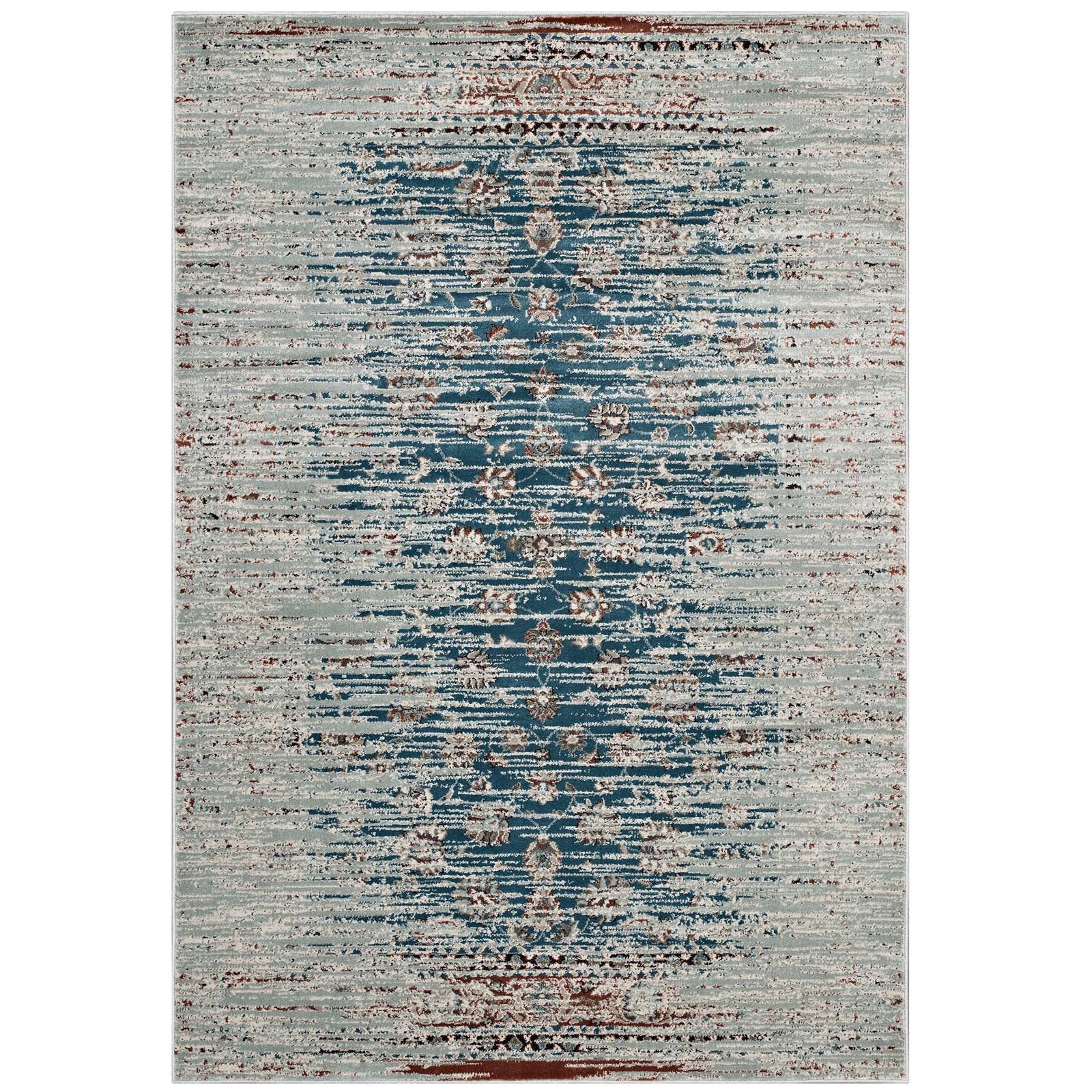 Hesper Distressed Contemporary Floral Lattice 5x8 Area Rug by Modway