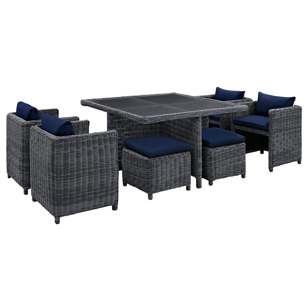 Summon 9 Piece Outdoor Patio Sunbrella¨ Dining Set by Modway