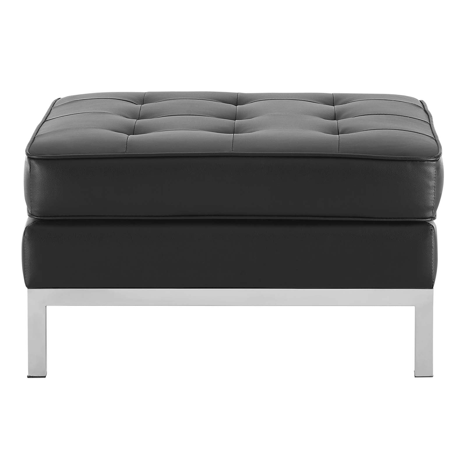 Loft Tufted Vegan Leather Ottoman by Modway
