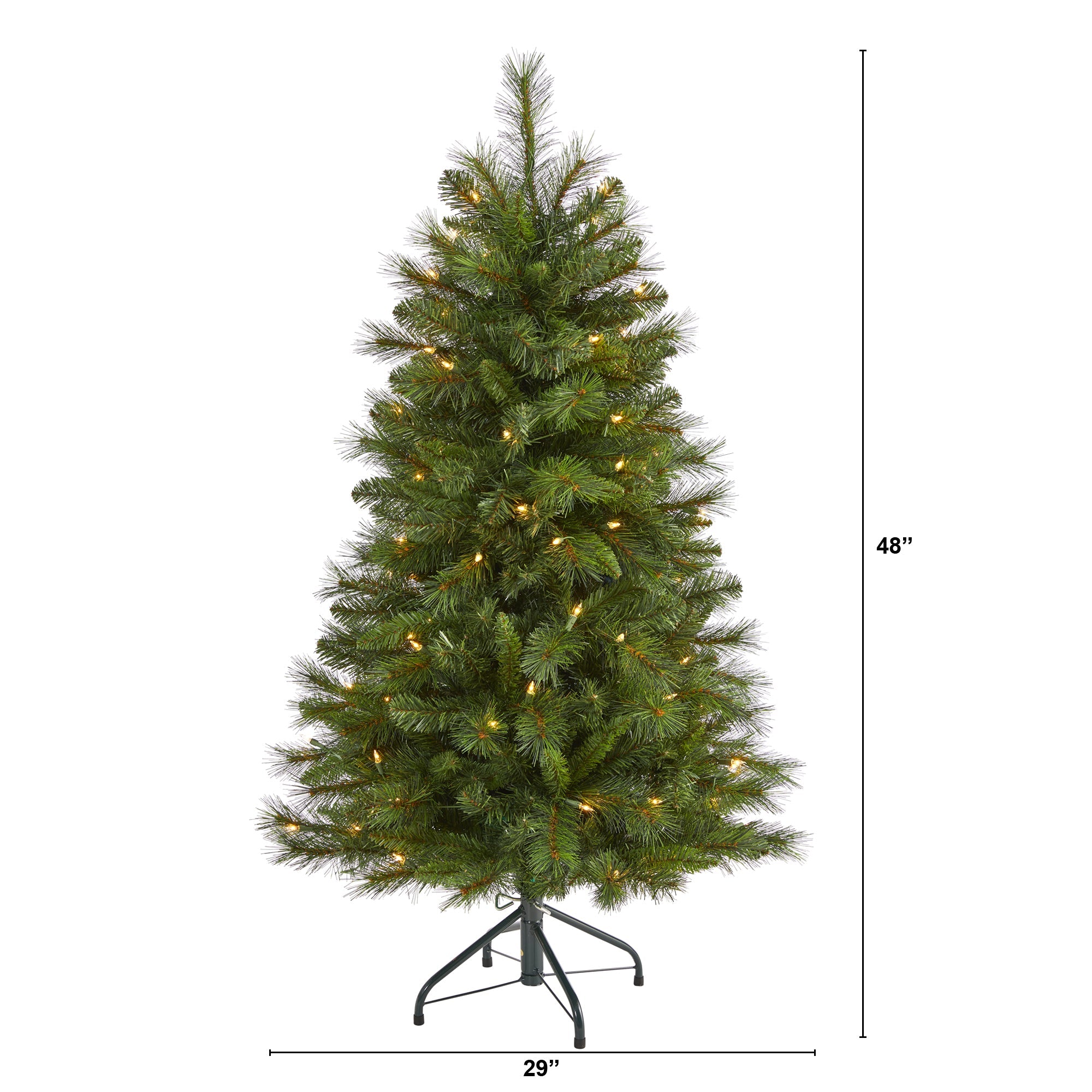 4' West Virginia Mountain Pine Artificial Christmas Tree w/ 100 Clear Lights
