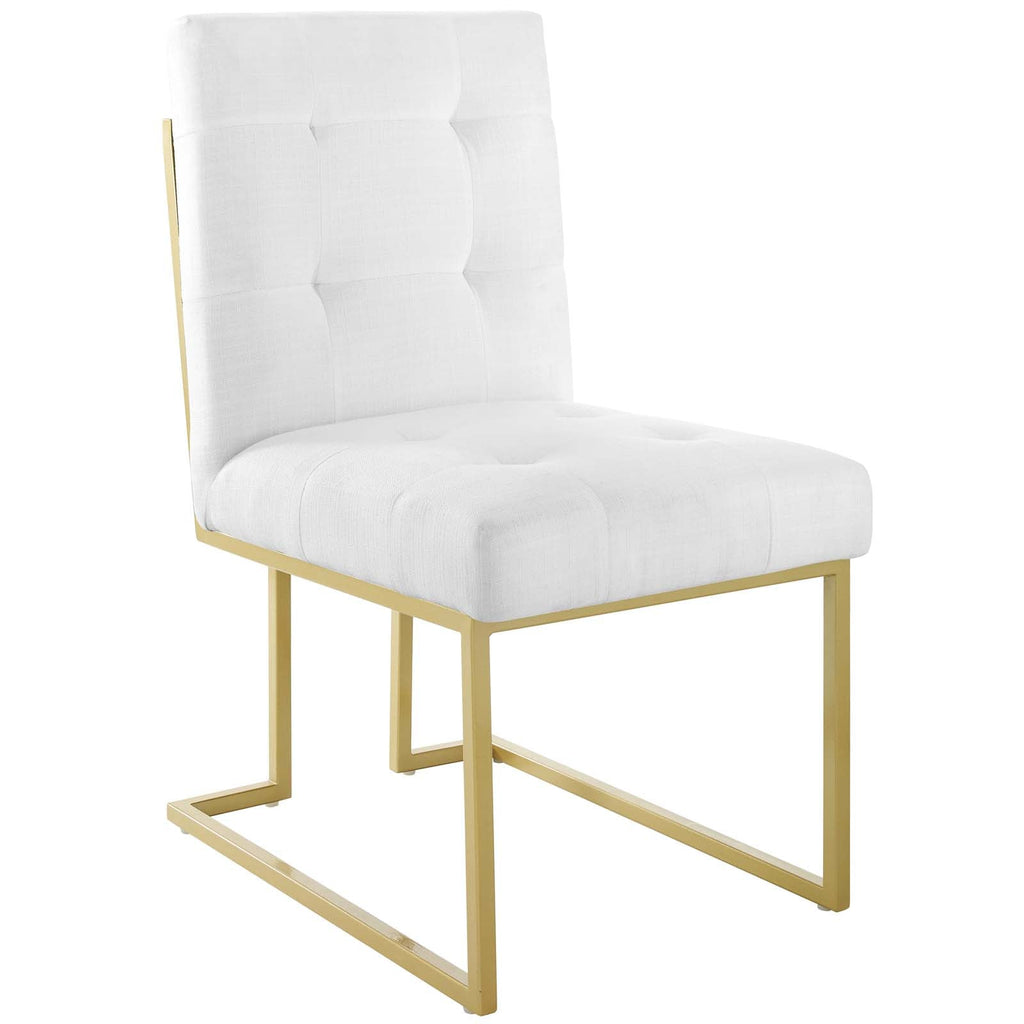 Privy Gold Stainless Steel Upholstered Fabric Dining Accent Chair by Modway