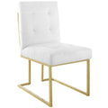 Privy Gold Stainless Steel Upholstered Fabric Dining Accent Chair by Modway