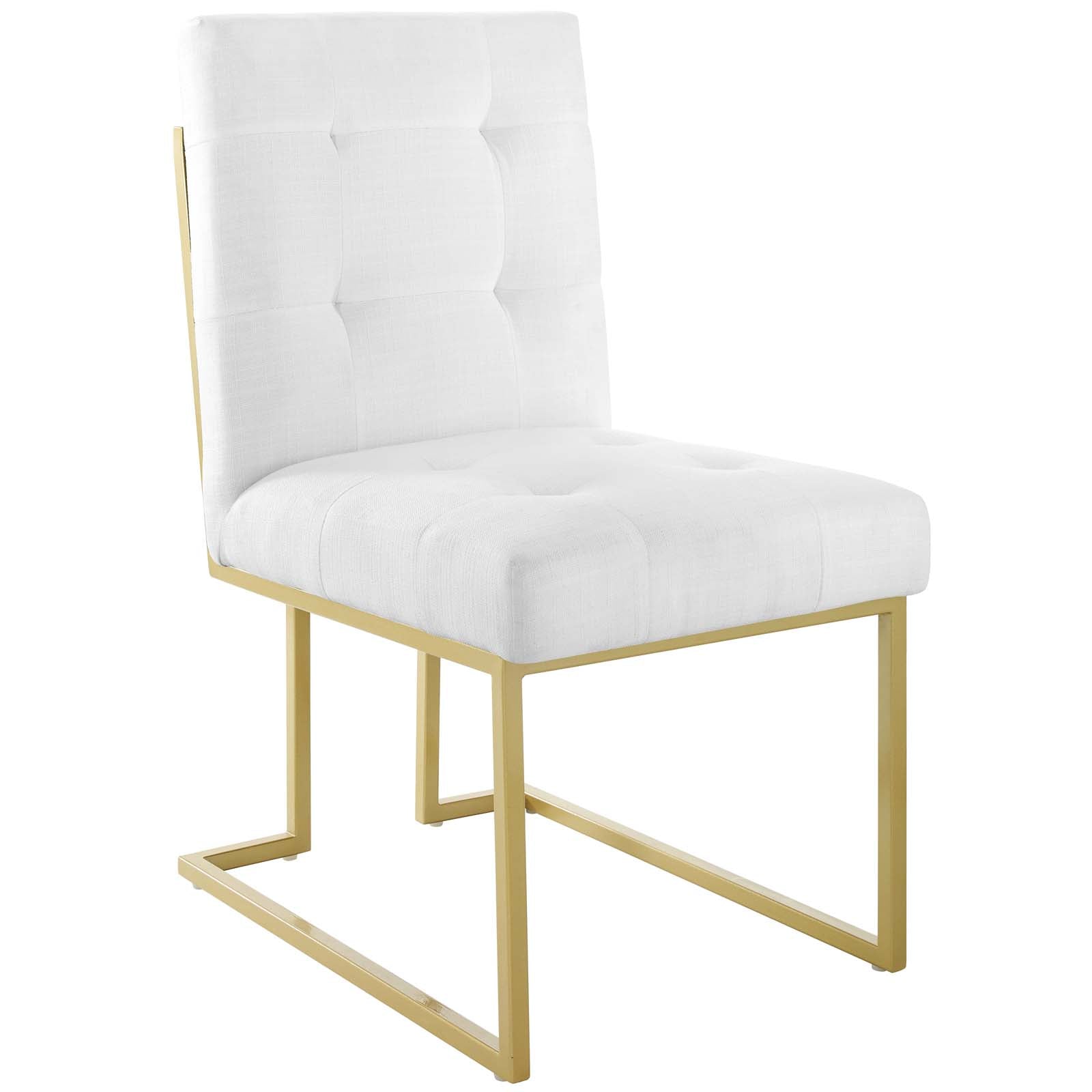 Privy Gold Stainless Steel Upholstered Fabric Dining Accent Chair by Modway