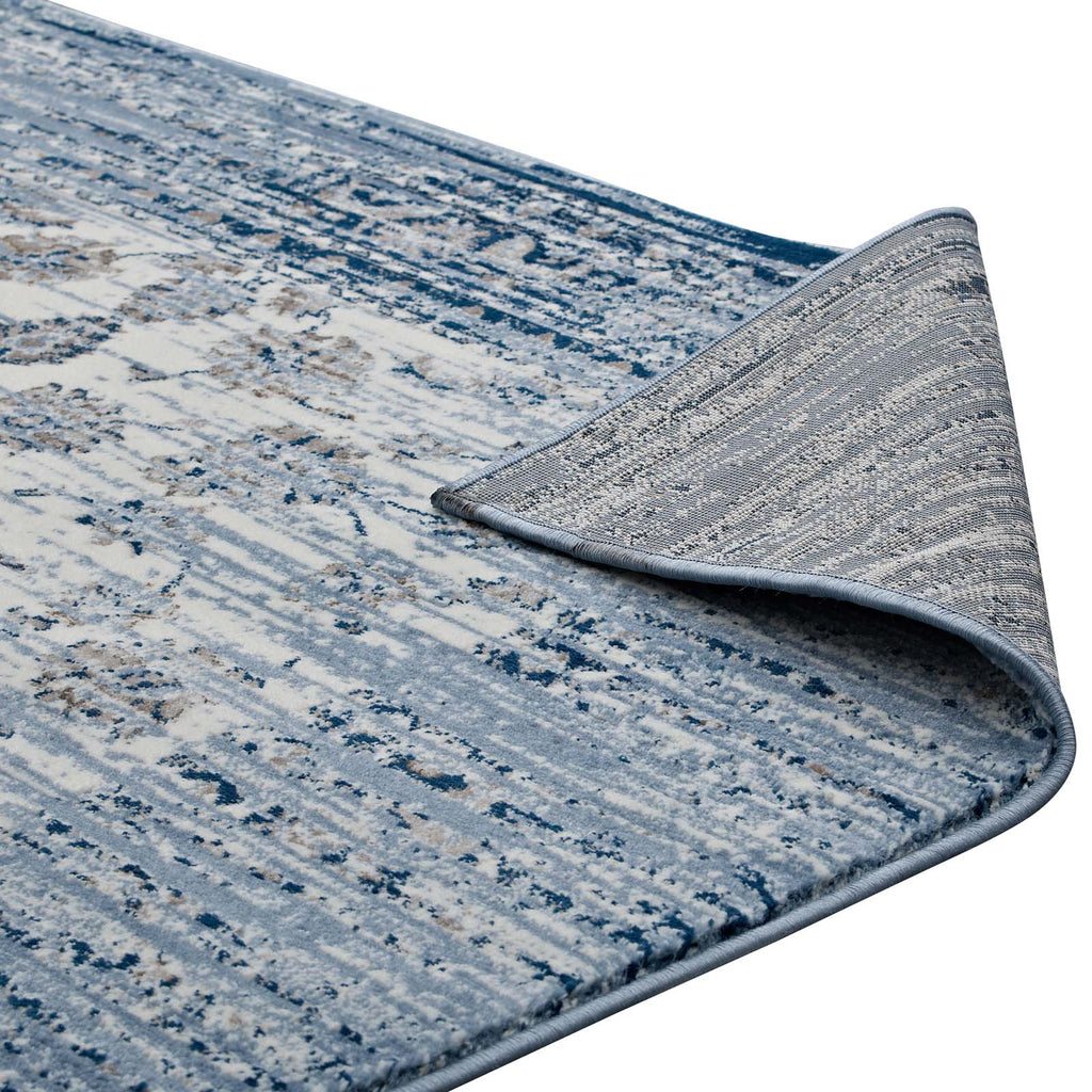 Chiara Distressed Floral Lattice Contemporary 5x8 Area Rug by Modway