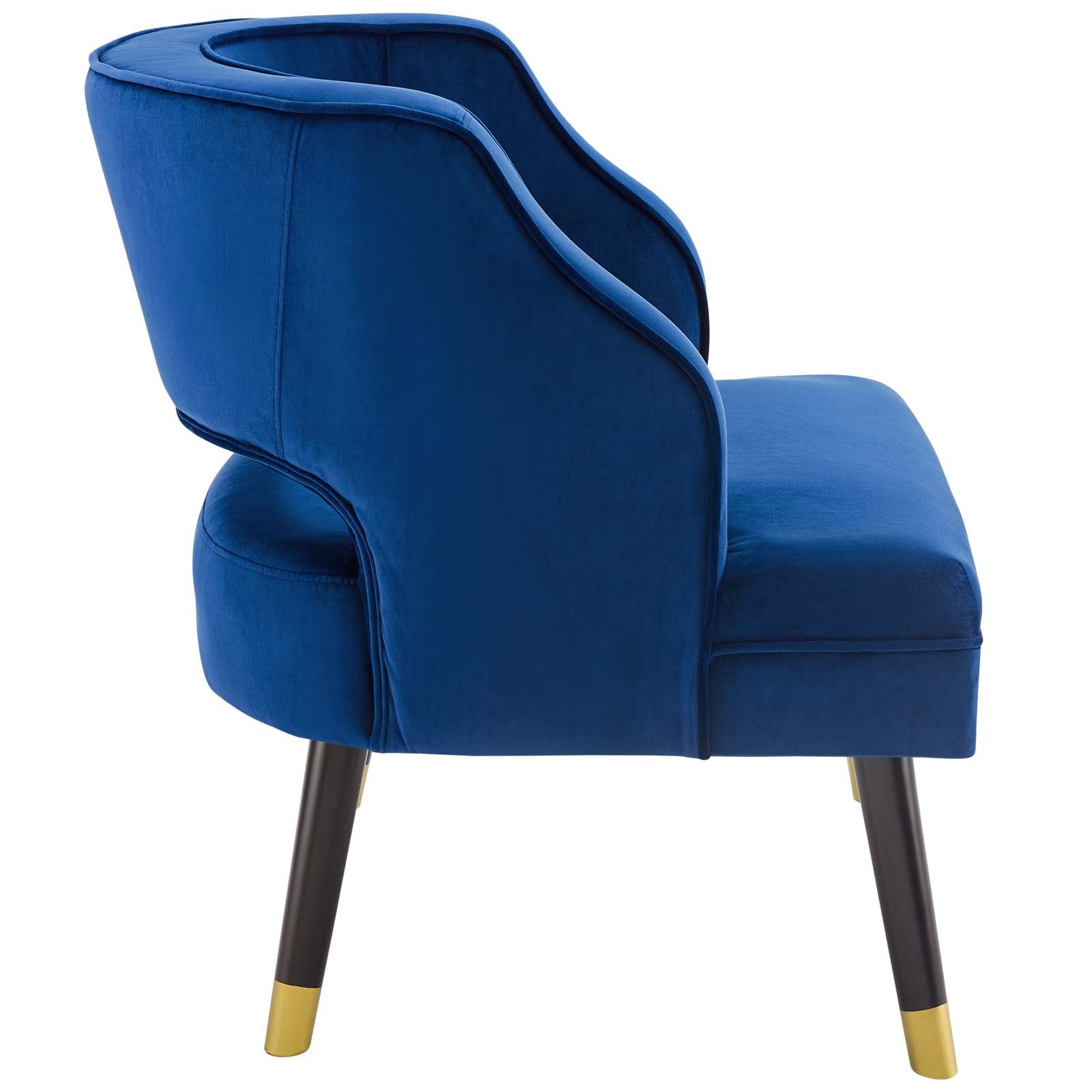 Traipse Button Tufted Open Back Performance Velvet Armchair by Modway