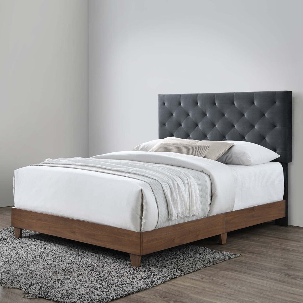Rhiannon Diamond Tufted Upholstered Performance Velvet Queen Bed by Modway