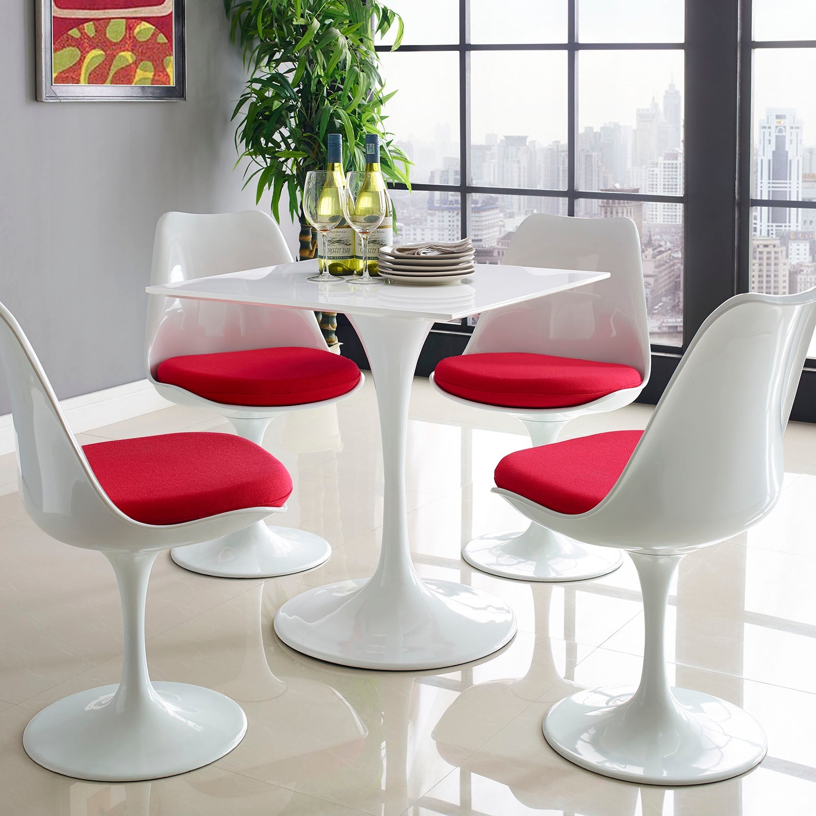 Lippa 28" Square Wood Dining Table by Modway