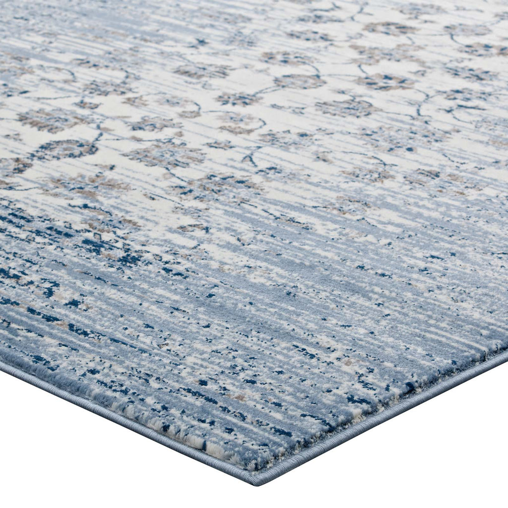 Chiara Distressed Floral Lattice Contemporary 5x8 Area Rug by Modway