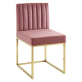 Carriage Channel Tufted Sled Base Performance Velvet Dining Chair by Modway