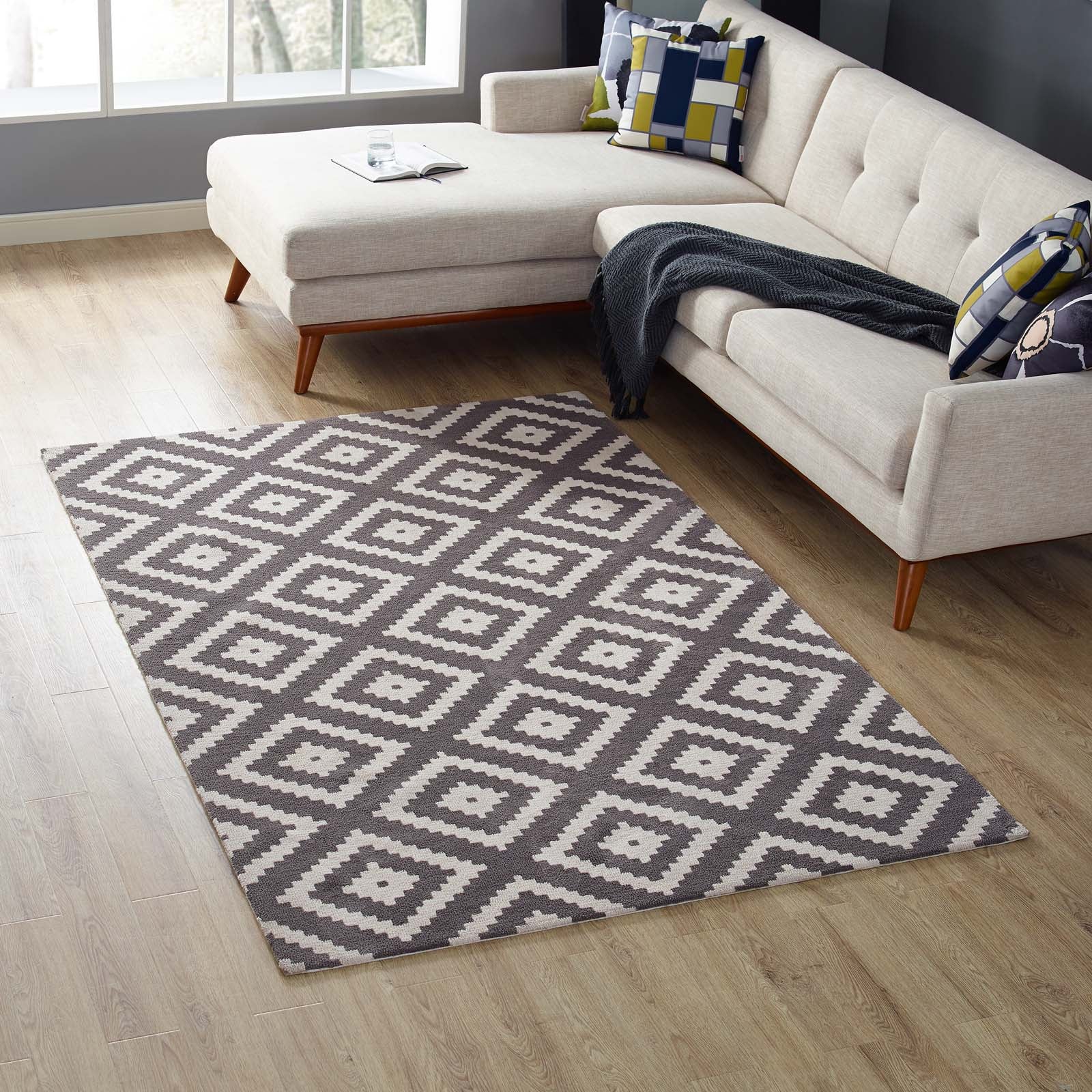 Alika Abstract Diamond Trellis 5x8 Area Rug by Modway