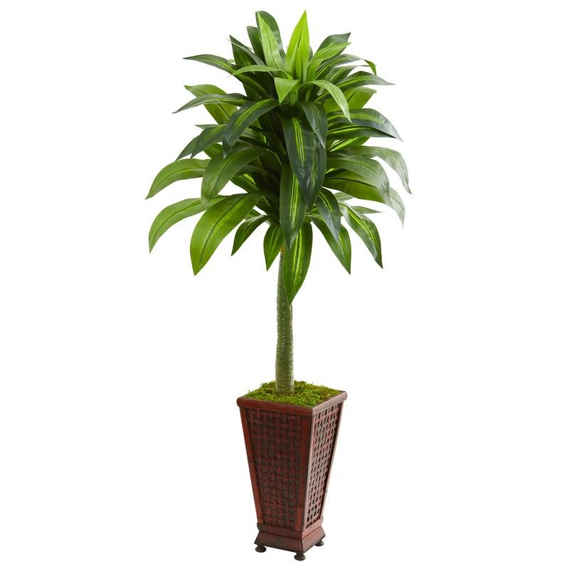 4.5' Dracaena Artificial Plant In Decorative Planter 9263 By Nearly Natural