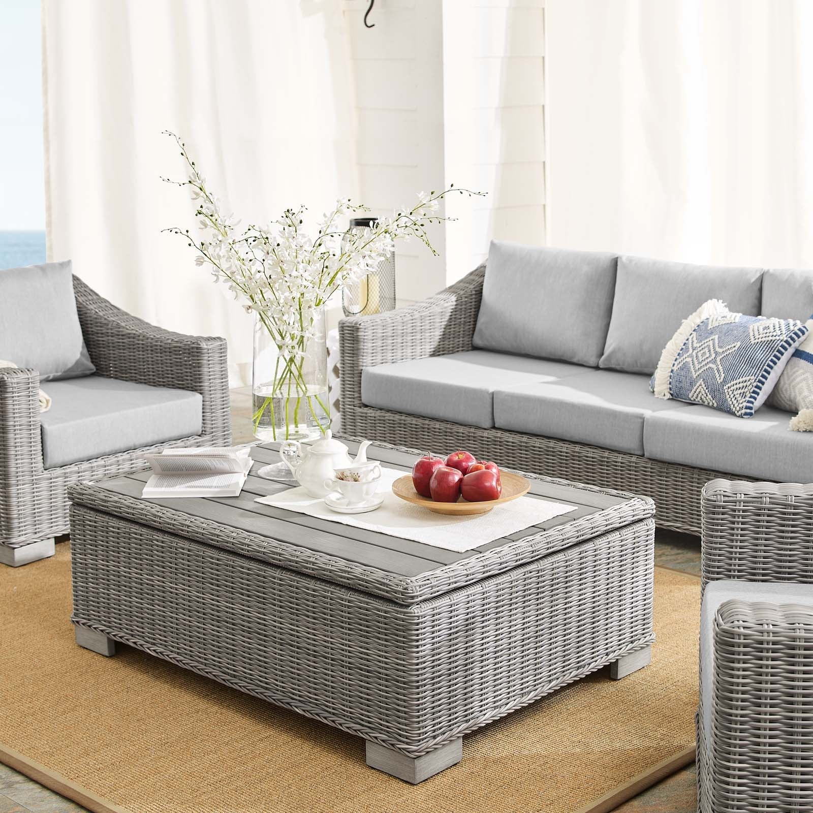 Conway 4-Piece Sunbrella¨ Outdoor Patio Wicker Rattan Furniture Set by Modway