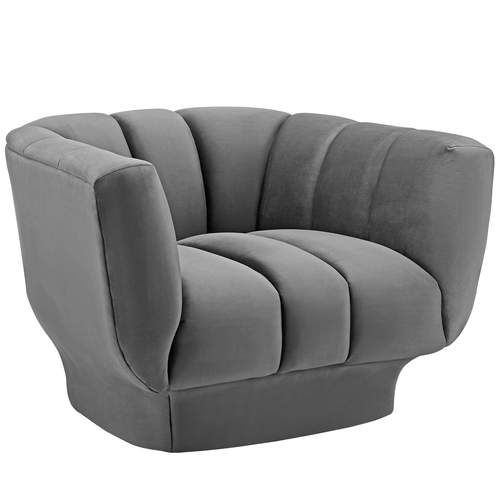Entertain Vertical Channel Tufted Performance Velvet Armchair Set of 2 by Modway