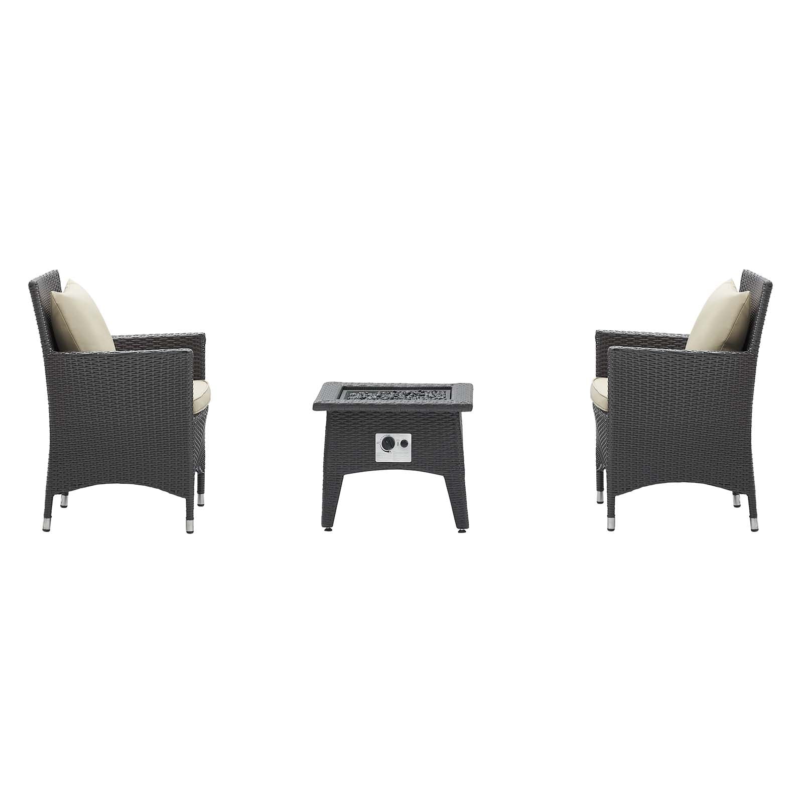 Convene 3 Piece Set Outdoor Patio with Fire Pit in
