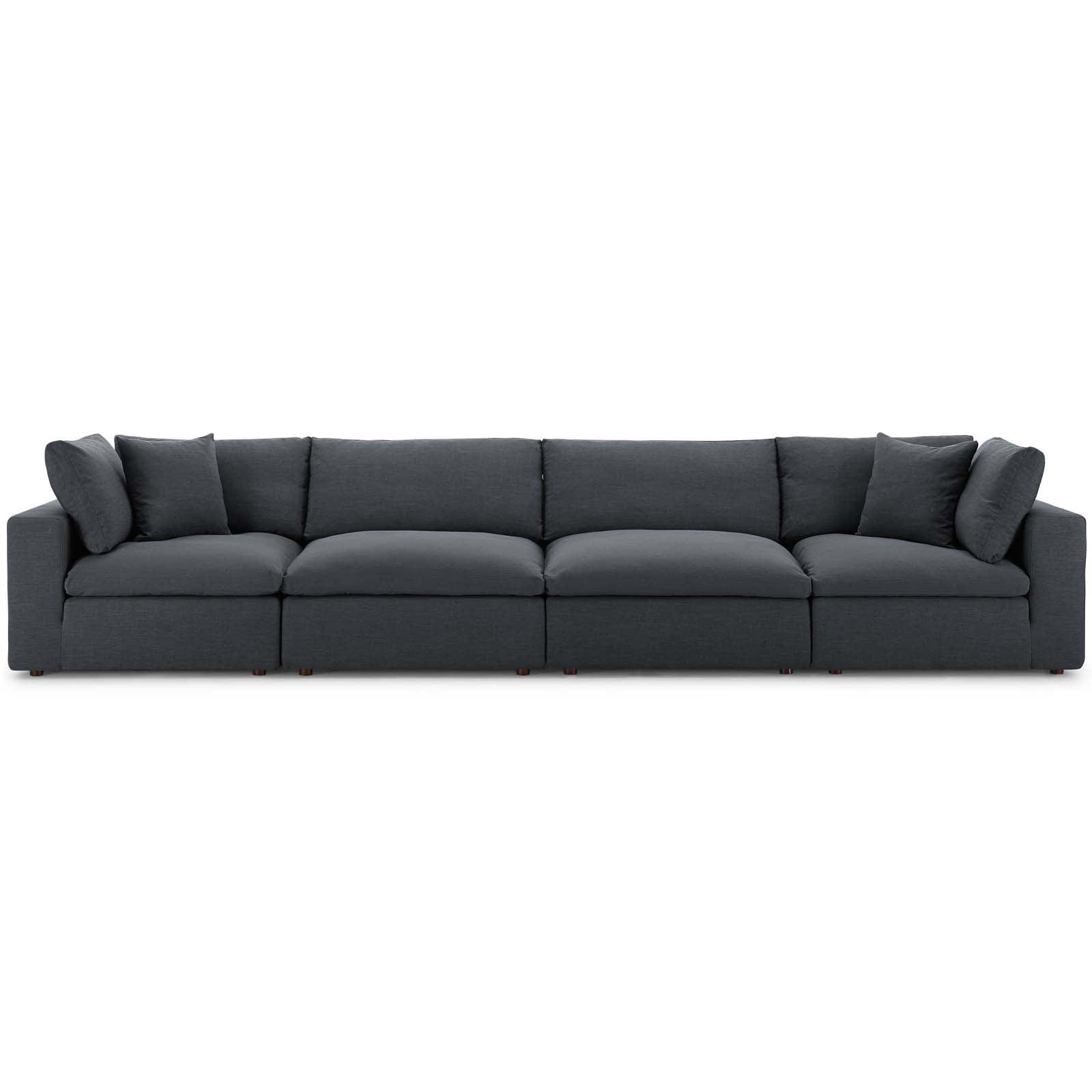 Commix 4 Piece Down Filled Overstuffed Sectional Sofa Set by Modway