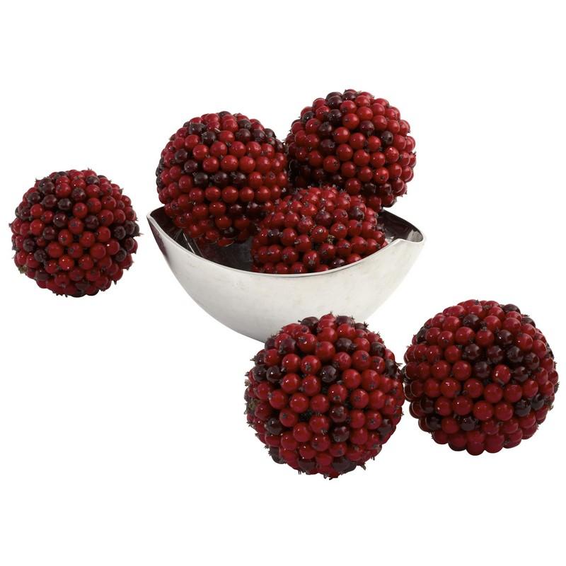 5"  Red Berry Ball (Set of 6)