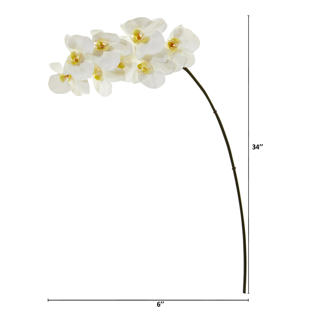 34" Phalaenopsis Orchid Artificial Flower (Set of 6)