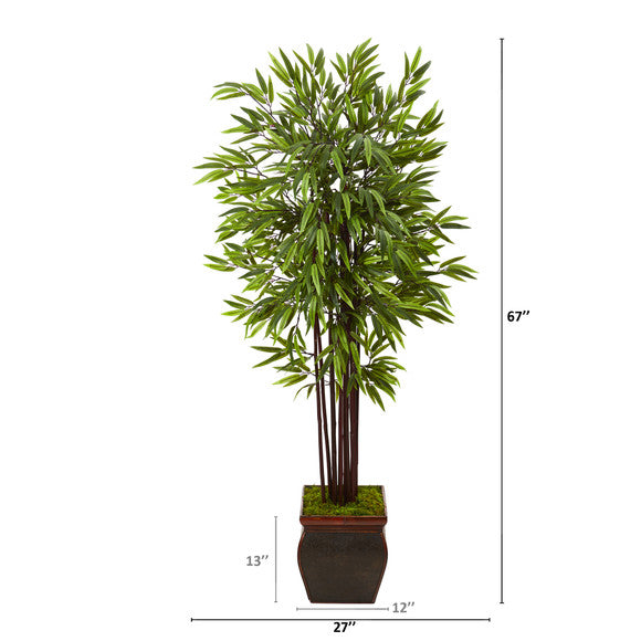 67" Bamboo Artificial Tree in Decorative Planter