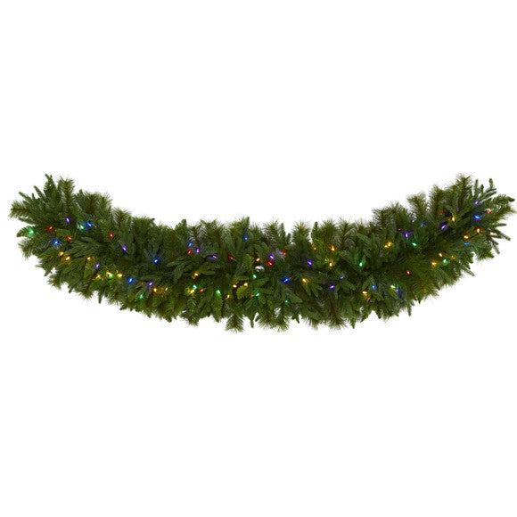 6' x 18" Christmas Pine Extra Wide Artificial Garland w/100 Multicolor LED