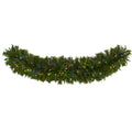 6' x 18" Christmas Pine Extra Wide Artificial Garland w/100 Multicolor LED