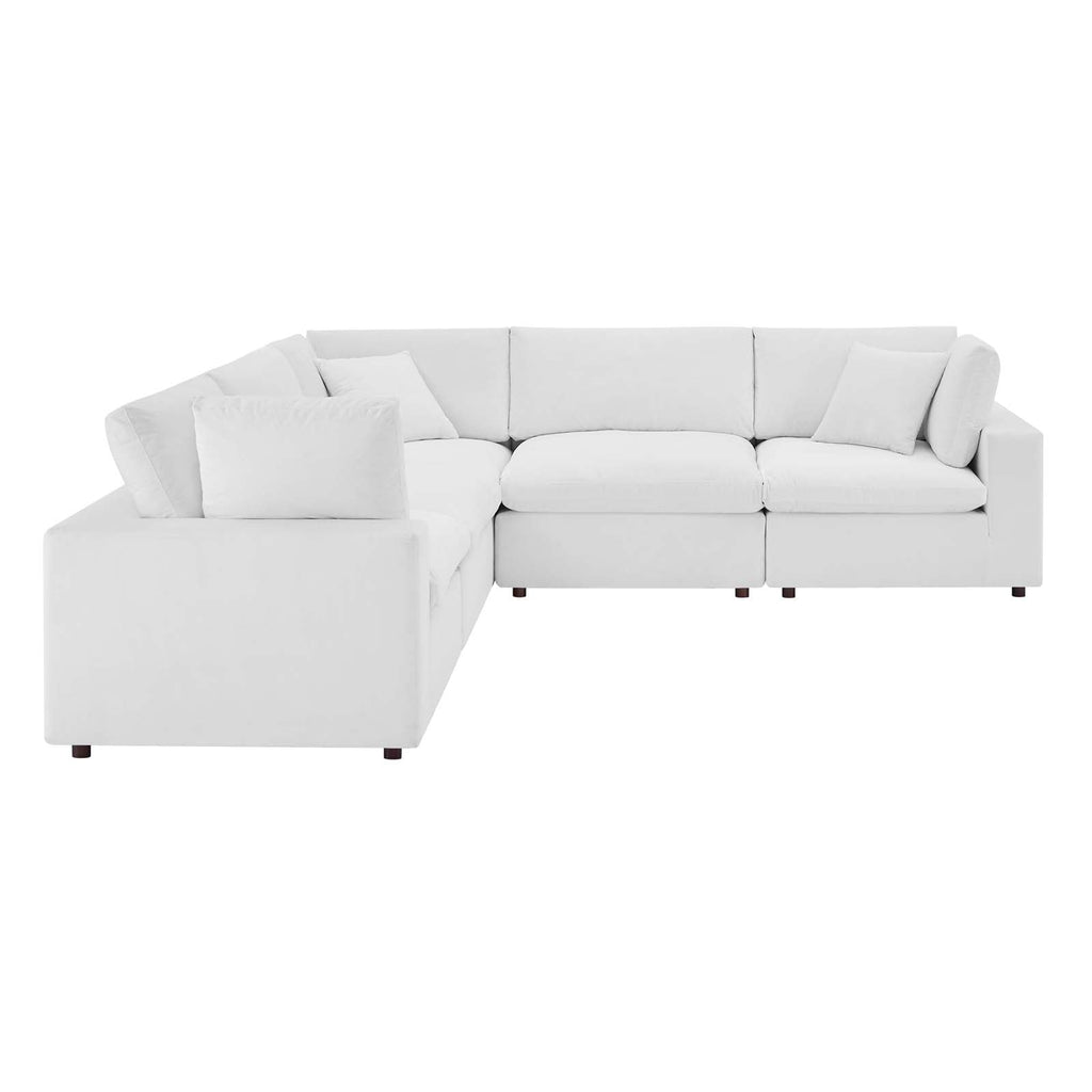 Commix 5-Piece Down Filled Overstuffed Performance Velvet Sectional Sofa by Modway