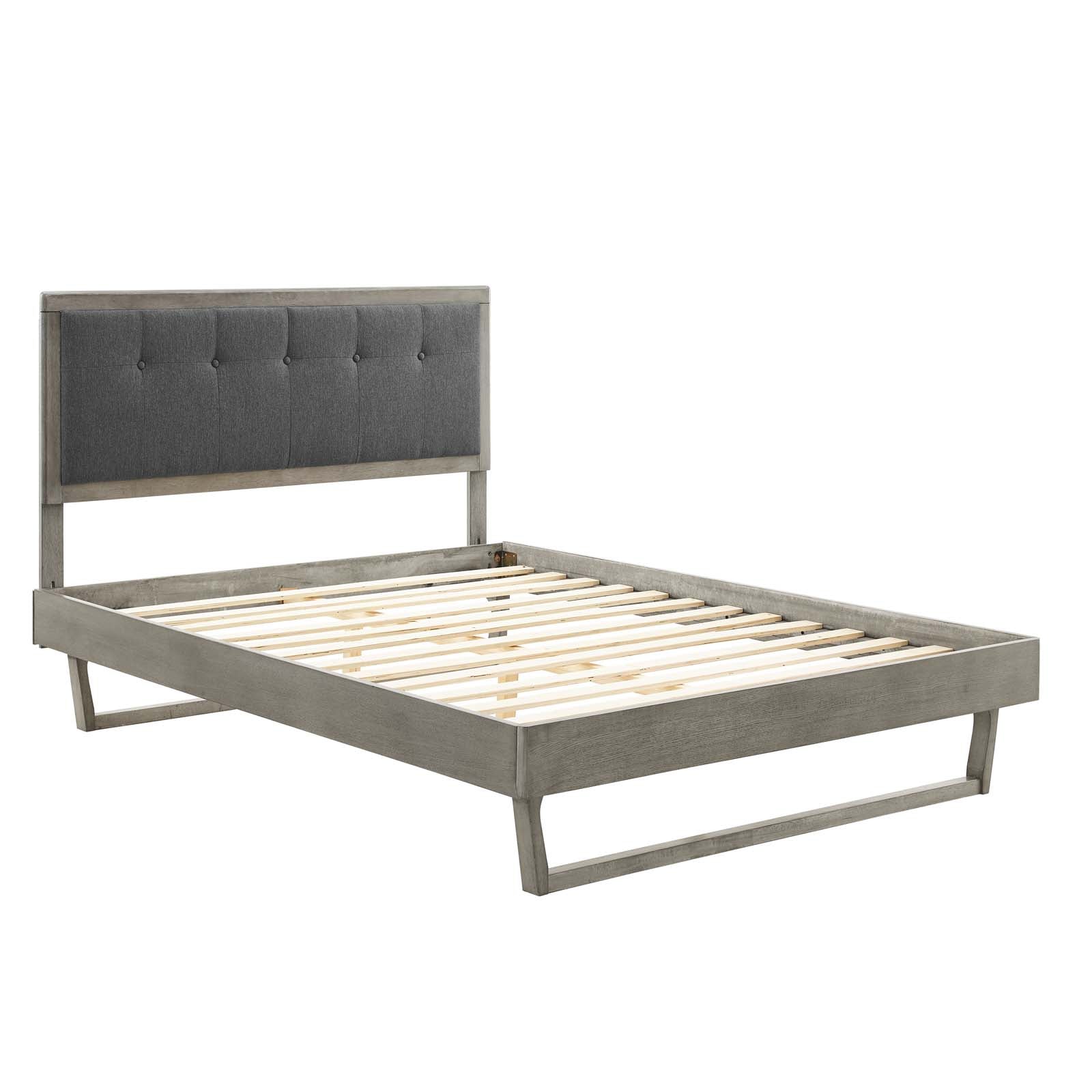 Willow Wood King Platform Bed With Angular Frame by Modway